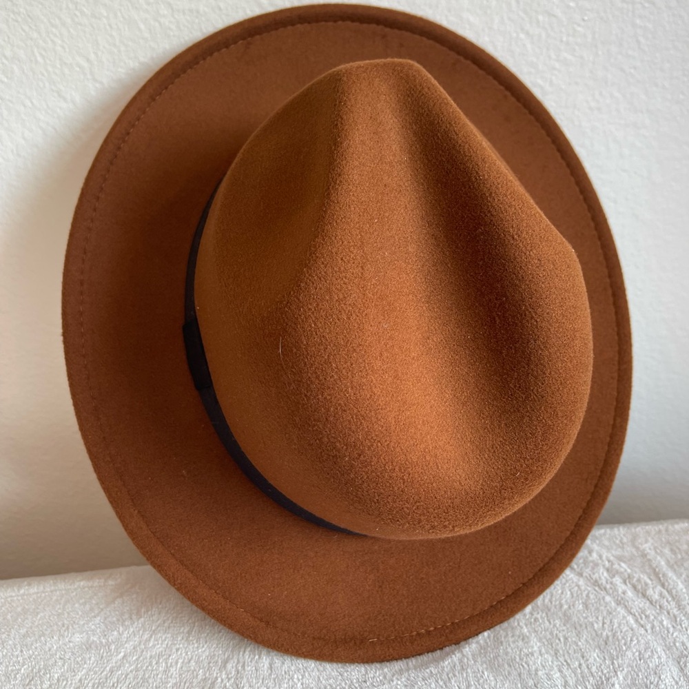 NWOT‎ H&M Brown Wool Fedora with Black Band - Picture 6 of 7